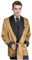 Apornipal Herren Kurz Satin Smoking Robe mit Gürtel Leichte Coole Smoking Jacke Sommer Bademantel, Gold-Satin, 58