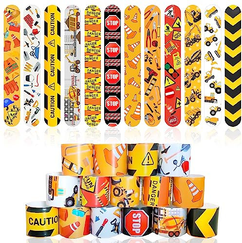 Acuiwer Braccialetti Slap 24 Pezzi Veicoli da Costruzione Slap Bracelets Schiaffo Bracciali Gadget Compleanno Bambini Festa Bomboniere Regalo Ragazzi