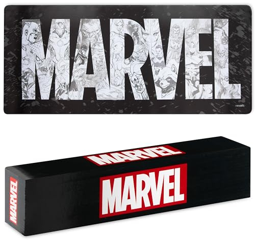 Marvel Tapis de Souris XL Dessous de Bureau Sous Main Mouse Pad 80x36 cm Accessoire de Bureau Avengers Spiderman Groot (Noir Marvel)