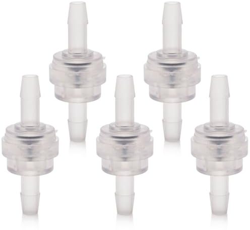 PSOWQ Kunststoff Rückschlagventil Rückschlag Einwegventil 5 STÜCKE Kunststoff Rückschlagventil Wasserabsperrventil Anti-Ozon für die Wasseraufbereitung, durchscheinend - 6mm