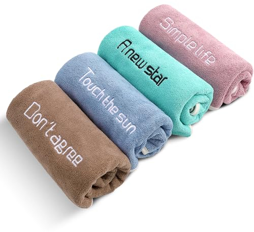 Jostift 4 Stück Fitness Handtuch Mikrofaser Set, 36 × 74cm Fitnessstudio Sport Handtuch Schnelltrocknend Gym Handtücher für Sport Fitnessstudio Yoga