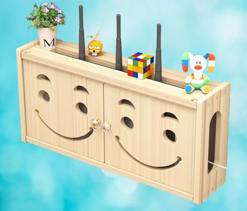 Caja Qculta de Enrutador WiFi Caja para Esconder Router Caja para Poner El Router WiFi En Pared Rack Router Pared Caja para WiFi,A-48x24cm