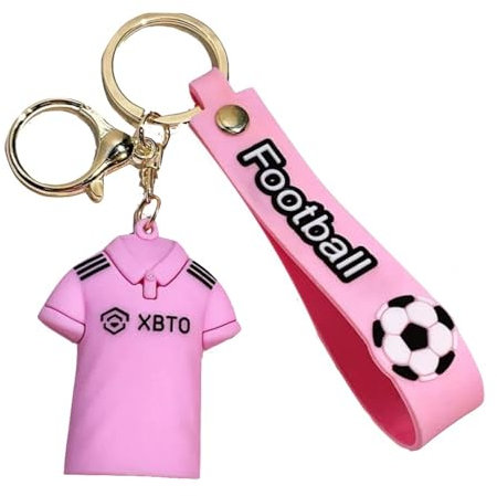 EZB Lionel Messi Football Keyring | Decorative Double Sided Keychain Gift Idea | Messi Inter Miami Home Kit Keyring