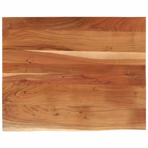 vidaXL Solid Acacia Wood Desk Top - 100x80x2.5 cm Rectangular Live Edge Design - Durable and Unique character - Versatile for Office or Dining Use, Brown