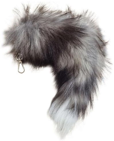 Hperu Tierschwanz, Fuchsschwanz 15,75 -Zoll Tierschwanz zotteligen Kunstfell Schwanz realistische Fuchsschwanz Schlüsselbund Dekoratives Therian Schwanz für Handtasche Rucksack Cosplay, Style4