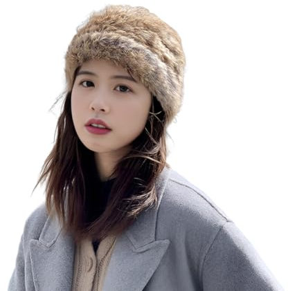 XINCHI Strickmütze Damen Winter Plüsch Knit Hut Damenmütze Weich Beanie Dehnbar Mütze Pelzmütze Winddicht Atmungsaktiv Strickkappen Kaninchenfell Fellmütze Gestrickt Ski Mützen Casual Outdoor