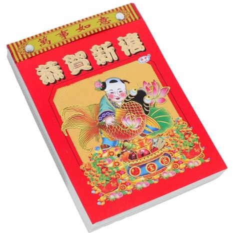 SEWACC Mondkalender Abreißbar Chinesischer Wandkalender Mondjahreskalender Kalenderdekoration aus Papier für Büro und Zuhause Mondkalender