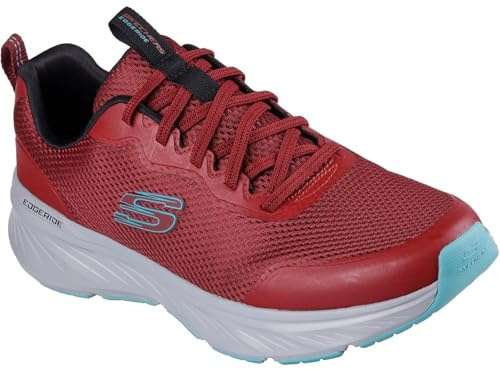 Skechers Edgeride Rekze Men's Trainers - Mesh Upper, Memory Foam, Burgundy/Grey, 9 UK