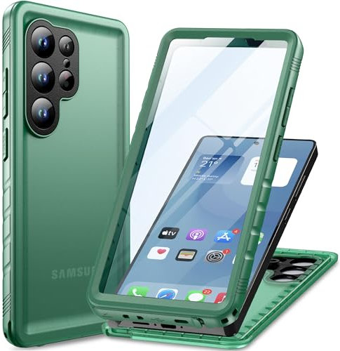 Cozycase Green Case Only for Samsung Galaxy S25 Ultra Shock Water Proof Protection Construction Builders Unbreakable Double Sided Rubber Bumper Armour Rugged Strong S 25 Ultra Case