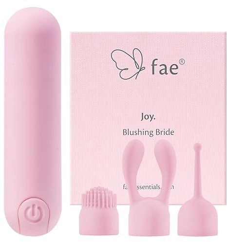 Fae Mini Vibration für Frauen - Klitoris und G-Punkt Stimulator mit 10 Vibrationsmodi & 3 Aufsätzen Sexspielzeug, Stimulator Sex Toy Vibratorensets - Joy Serie, Blushing Bride