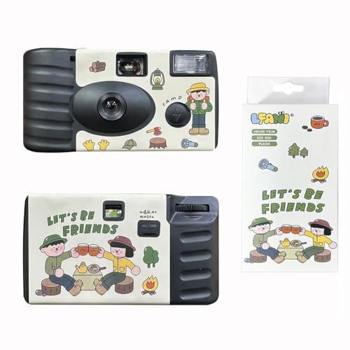 Fiorky Fotocamera usa e getta con flash, 27 foto, Fotocamera a pellicola usa e getta da 35 mm Flash incorporato Fotocamera monouso 27 foto Fotocamera retrò for viaggi all'aperto