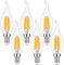 Hcnew E14 Kerze LED Lampe für Kronleuchter, 6W(Max.6.5W) 806 Lumen ersetzt 60 Watt,2700K Warmweiß Vintage LED Filament Glühlampen,klares Glas,6 Stück