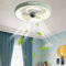 LASANYA Ventilador de Techo con Luz con Control Remoto/APP, Lampara Ventilador Techo Silencioso para Dormitorio, Ceiling Fan with Light Motor DC Reversible con Luz, Regulable-Verde