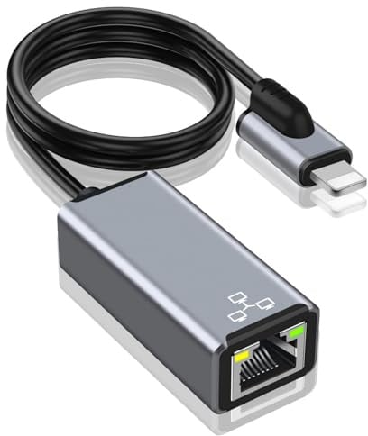 Adattatore da lightn ing a Ethernet, i Phone a RJ45, 100 Mbps, con porta di ricarica, compatibile con Phone 14/13/12/11/XS/XR/X/8/7/Pad(17 cm)