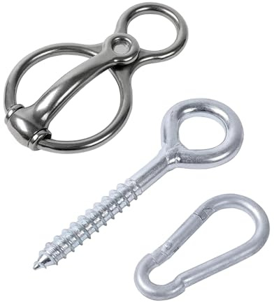 Nuytghr Krawattenringe für , Edelstahl-Zaumzeug mit Ösenschrauben, sichere Pferdeausrüstung und Zubehör, für Ställe, Scheunenkutschen, Waschregale, Outdoor, Weide, Trail, Show, Gelände, Reiten