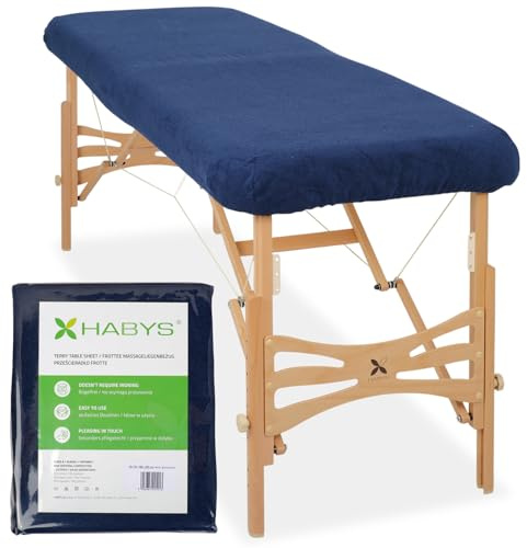 HABYS Frottee Bezug für klappbare Massageliegen | 1-teilig | 70-75/180-185 cm (Blau)