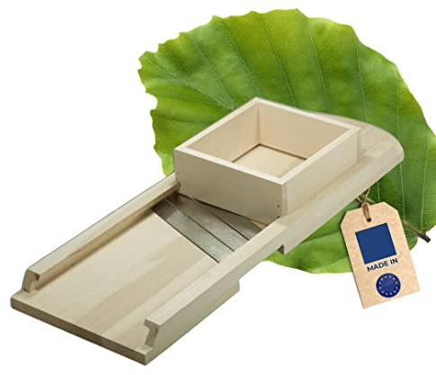 HOFMEISTER® Krauthobel 65 cm Holz - sicheres Schneiden von Krautköpfen & Gemüse dank beweglichem Schlitten, Gemüsehobel für Sauerkraut, Rotkraut & Krautsalat, Buchen-Holz