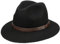 Lipodo Kentucky Wollhut Herren - Hut aus 100% Wollfilz - Filzhut hergestellt in Italien - Traveller Outdoorhut mit Ledergarnitur aus Kunstleder schwarz S (54-55 cm)