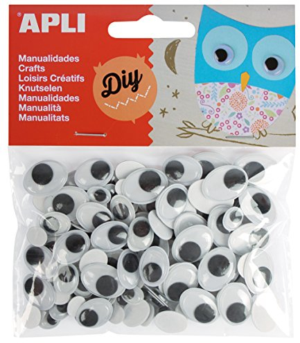 Appli - bewegliche Augen Ovale Aufkleber Schwarz