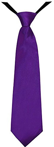 Soul-Cats Jungen Krawatte 35 cm vorgebunden Seiden Look Hochzeit Kommunion Jugendweihe, Farbe: lila