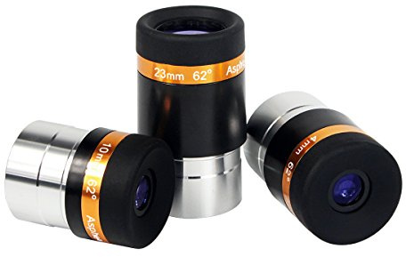 SVBONY 4mm 10mm 23mm Telescope Eyepieces Lens Fully Coated Lens Accessories Kit 62 Degree Wide Angle for 1.25 inches Astronomic Telescope