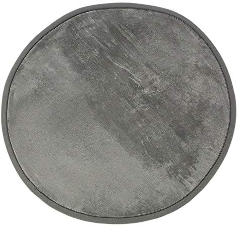 MonBeauTapis Teppich rund, Extraweich, rutschfest, Flanell, Polyester, 70 x 70 cm, Polyester, grau, 70x70 cm