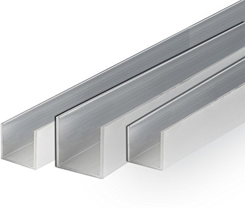 Aluminium U-Profil Schiene Walzblankes Alu Profil 20x20x20x2 mm 2000mm
