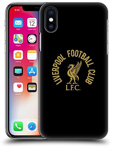 Head Case Designs Officially Licensed Liverpool Football Club Gold LFC On Black Liver Bird Hard Back Case Compatible With Apple iPhone X/iPhone XS