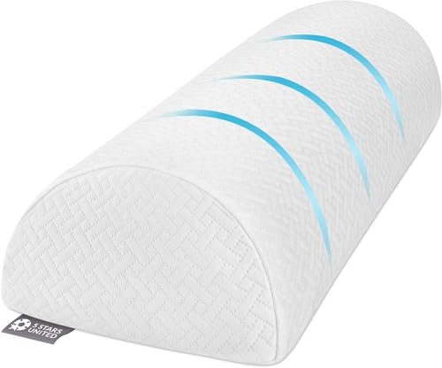 5 Star United Halbmond-Nackenrolle, Premium-Memory-Schaum, Bein- und Kniestützkissen, ergonomische Erhöhung für Seitenschläfer, 52 cm x 20 cm x 11 cm