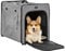 Petsfit Hundebox Große, tragbare Hunde-Reisebox, leichte Stoff-Hundebox mit DREI Seiten Netzfenster und Futtertasche für mittelgroße und große Hunde, Hellgrau