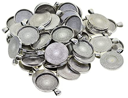 Sharplace 50pcs Blank Leere Cabochon Lünette Anhänger Rohlinge Basiseinstellungen für Schmuck Machen