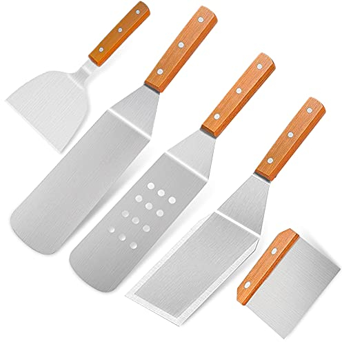 5 PCS Kit Barbecue Portable丨Accessoires de Barbecue en Acier Inoxydable丨BBQ Outils Ustensiles, pour Le Camping, Jardin, Extérieur, Randonnée et Voyage Grillade Barbecue,Idées Cadeaux pour Hommes