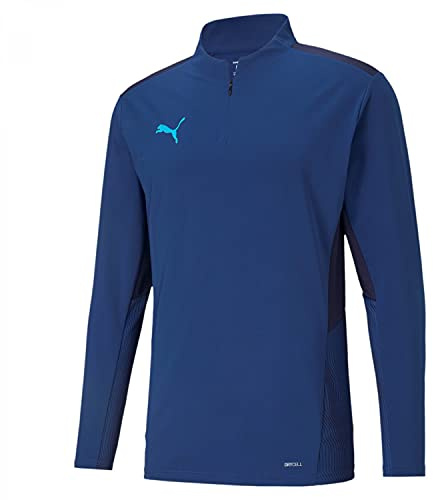 PUMA Herren Teamcup 14 Zip Top Hemd, Limoges-Peacoat-Blue Atoll, S