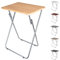 SG Traders Side Folding Coffee Table, Small TV Snack Tray for Eating, Sofa Laptop Desk, Outdoor Foldable Camping Tables, Natural Wood Colour, L48 x W38 x H66 CM