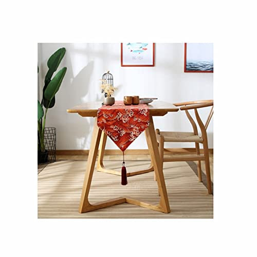 Aotiwe Tischdecke Herbst, Tischdekoration 60. Geburtstag aus Baumwolle Ozean Wellen Rot 33x240CM für Abendessen Bauernhaus Dekor