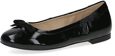Caprice Leder Ballerina Schwarz 22112