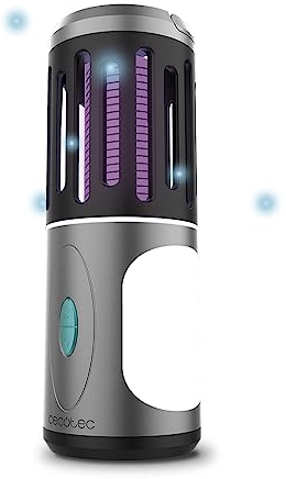 Cecotec Mosquito Killer ByeFly 3000 Go. Lámpara y Linterna, Diseño 3 en 1, Portátil, Batería de 1800 mAh, Gran autonomía, Protección IPX4, Sistema de suspensión