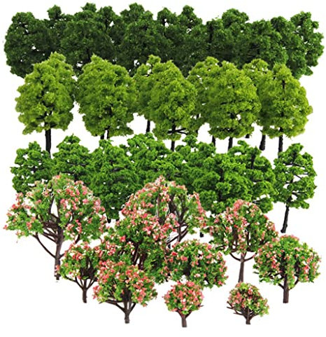 pistro Lot de 70 arbres miniatures à monter soi-même, pour train, rue, chemin de fer, paysage, accessoire de paysage, 3 à 9 cm, échelle HO Z TT