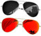 KANASTAL 2 Pair Orange Sunglasses Mens Polarised Womens Red Dark Black Retro Vintage Mirror Outdoor Driving Golf UV400 Protection - Silver Frame Black Lens + Gold Frame Orange Lens