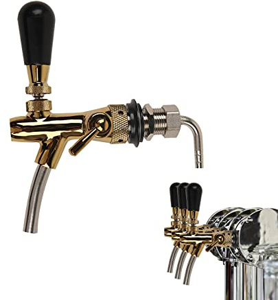 CDIYTOOL Grifo de cerveza ajustable, grifo ajustable de cerveza de vástago largo, grifo dispensador de cerveza ajustable de acero inoxidable para el hogar, barbacoa, hotel, restaurante