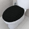 TREETONE Shaggy-Chenille-Badezimmer-WC-Deckelbezug, ultraweiche Plüsch-Sitzbezüge, flauschig saugfähig, 48,3 x 53,3 cm, Standard-Toilettendeckel für Badezimmer, Maschinenwäsche und Trocknen, Schwarz