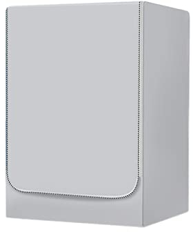 FANSU Washing Machine Cover Waterproof Dustproof Flower Print Front Load Washer Dryer Machine Cover Protector Sunscreen Washer Protection Tumble Dryer Cover (Grey,M-capacity 8-10kg)