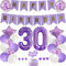 Yunchu Online 30. Geburtstag Dekoration Mann Frau Lila - Tortendeko, White Party Deko, Ballon - Geschenk für 30 Jahre
