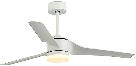 Melchioni Family | Ventilatore da Soffitto con Luce e Telecomando, 6 Velocità e 3 Modalità, Ultra Silenzioso, Agitatore con 3 Pale in ABS, Diametro 132 cm, Colore Bianco