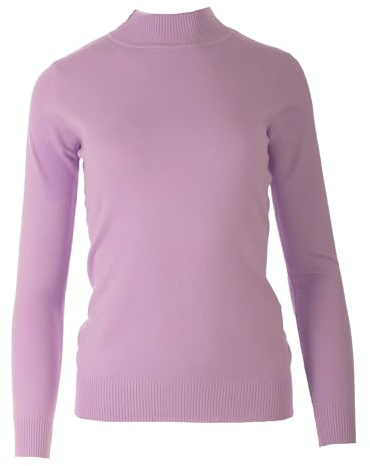 Seniorenmode24 Damen Senioren Oma Pullover Feintrick Strickpullover mit Stehkragen Schildkröten Kragen kuschelig weich ideal für Omas
