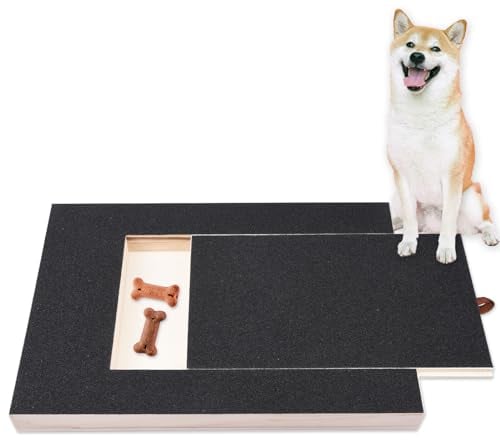 Dog Scratch Board for Nail with Treat Box, Dog Scratch Pad Puppy File Sandpaper Multifunctional Stress Free Board Scratcher with Snack Box for Pet