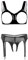 iiniim Women Lace Bra Balconette 1/4 Cup Unlined Shelf Bra with Low Rise Briefs Underwear 2# Black L