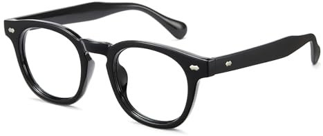 Cyxus Occhiali Nerd Retrò Occhiali Luce Blu Uomo Donna Moda Occhiali Da Computer Anti Mal di Testa Affaticamento Degli Occhi(8155T01 Nero)