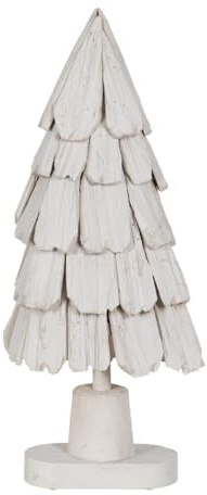 BigBuy Christmas Árbol de Navidad Blanco Madera de Paulonia 34 x 19 x 80 cm