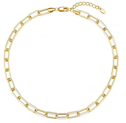 Philip Jones Gold Plated Paperclip Necklace